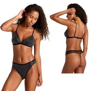 Wild Fable Sequin Bralette and Thong Set